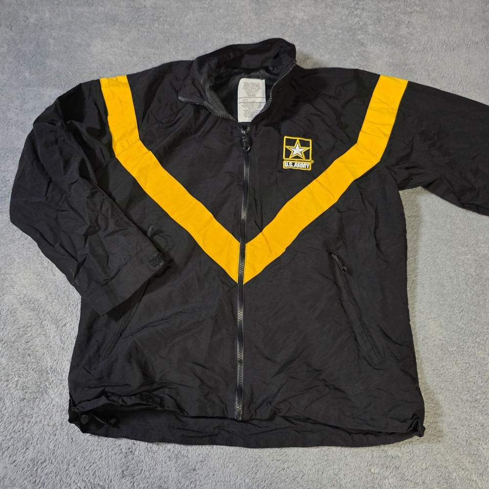US Army Female Small Regular APFU Jacket Black Yellow Chevron Windbreaker 2800
